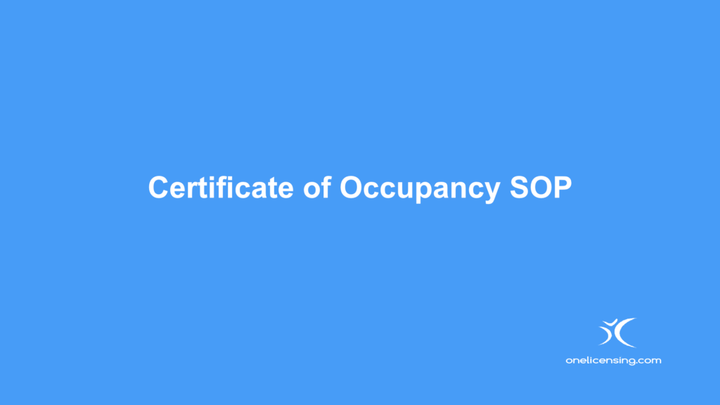 Certificate of Occupancy SOP